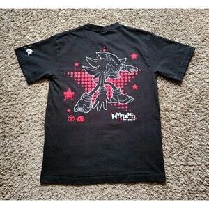 Shadow The Hedgehog T-Shirt Kid's Size Small Graphic Print Black Short Sleeve